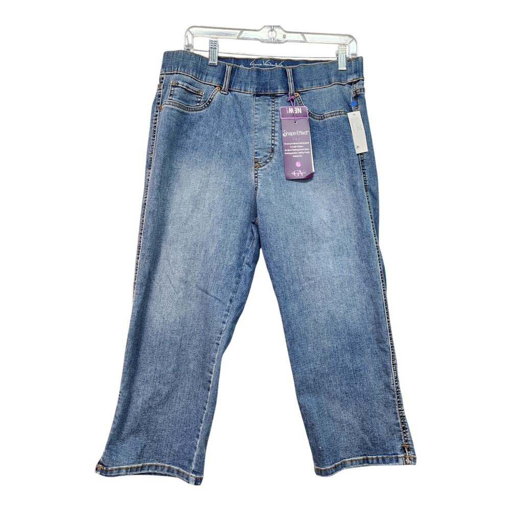 NWT Gloria Vanderbilt Capri Jeans 12P Petite Shape Effect Pull On High Rise Mom